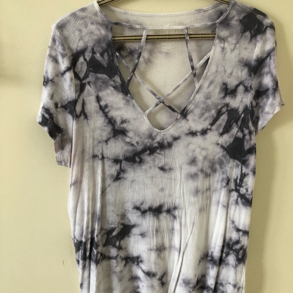 tie-dye strapy neck tee